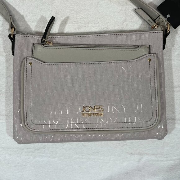 NWT Jones New York Yvette Crossbody Purse & Pouch 11JN951JN-MSC Emboss Cement - Picture 4 of 10